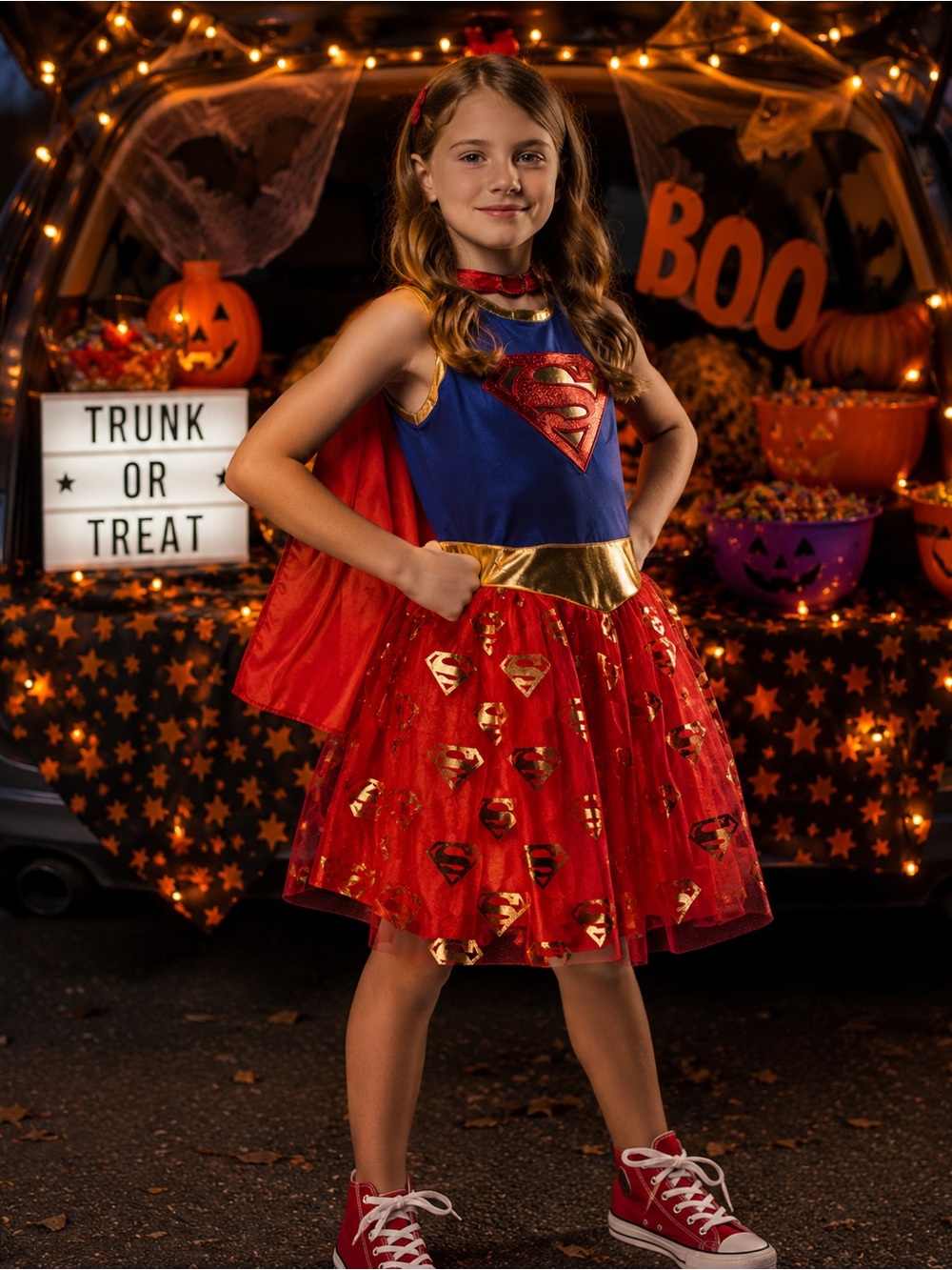 NWT - Rubie’s DC Supergirl Costume Girls Size 7/8 – 3 Piece Halloween Costume